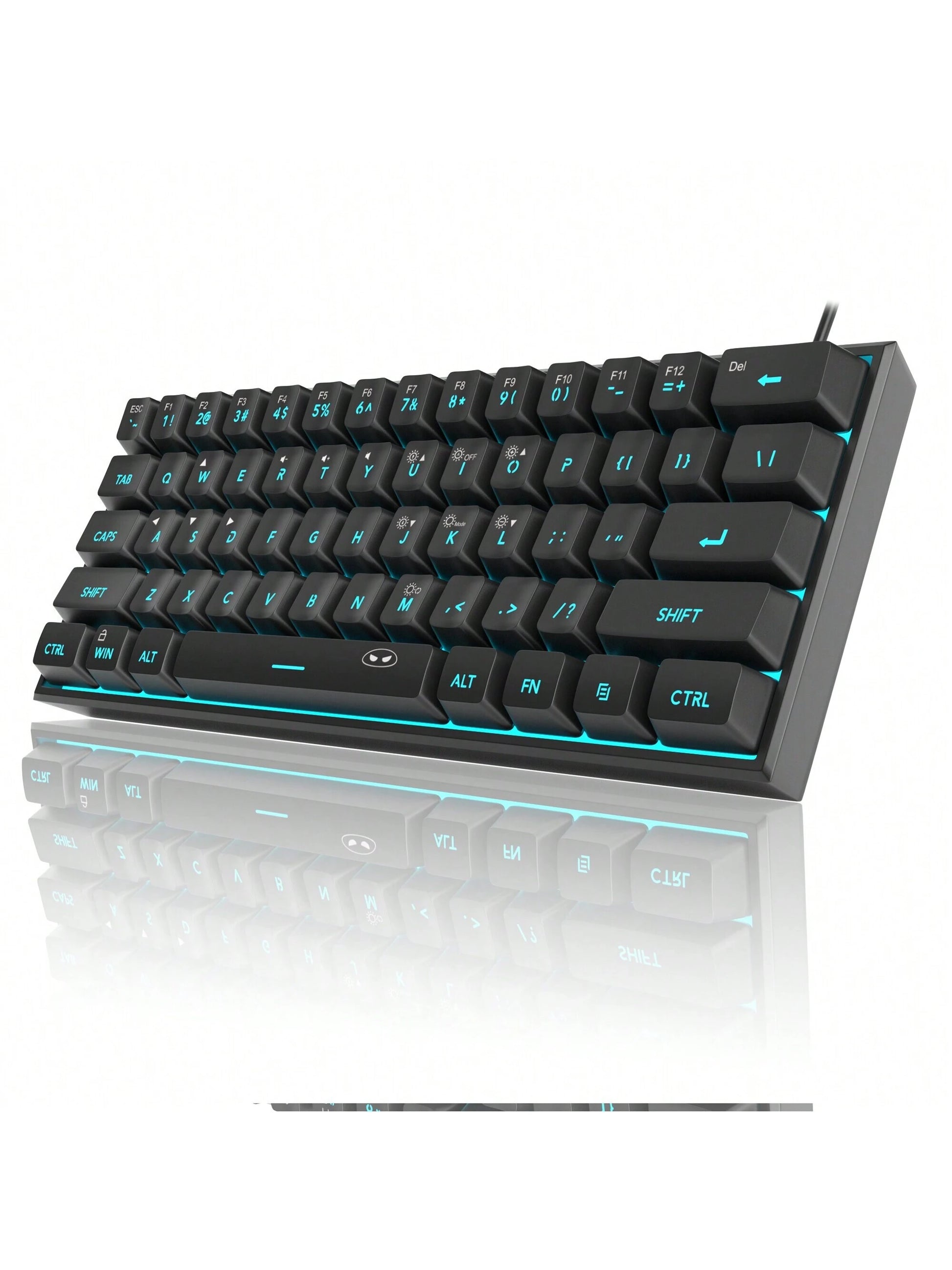 Magegee TS91 60% round Keycaps Wired Keyboard 68 Keys RGB Backlight Small Portable Office Computer Membrane Keyboard for Windows Tablet Laptop Office Home Use White
